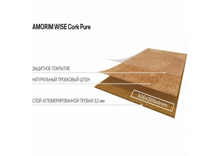 Пробковый пол Wicanders Cork Pure Blaze C9D2001 клеевой