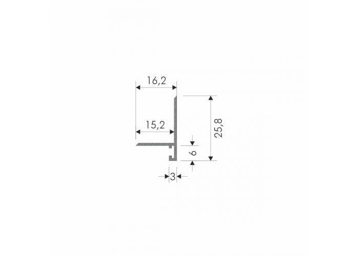 Микро плинтус Лайн С-05.25.4 L-образный белый
